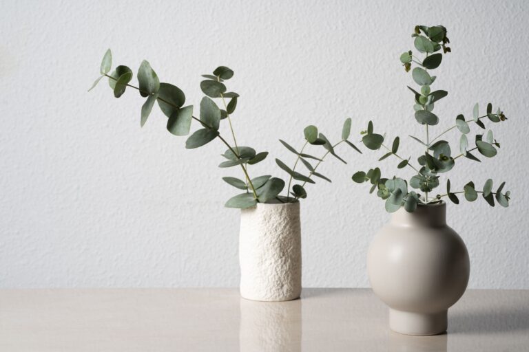 eucalyptus-white-vase-table-background